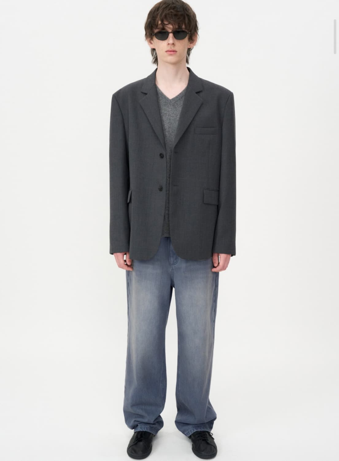 인사일런스 오버사이즈 울 블레이저(Dark grey) (M) 상품이미지1