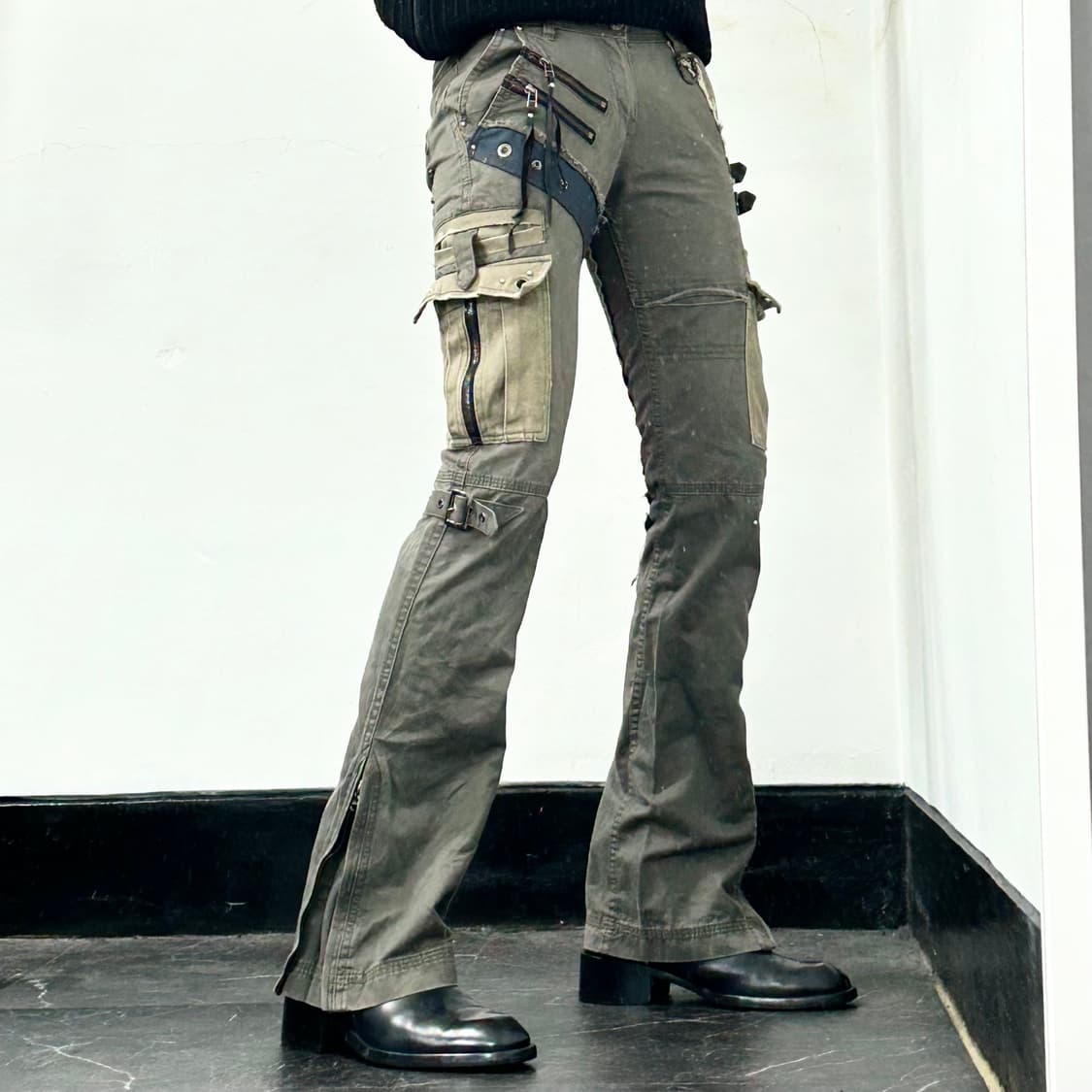 Midas 멀티지퍼 본디지 부츠컷 카고 팬츠 상품이미지5