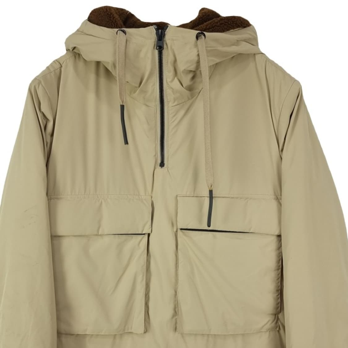 [자라] 안감 양털 후리스 후드 아노락 바람막이 자켓 베이지 M18666 상품이미지4