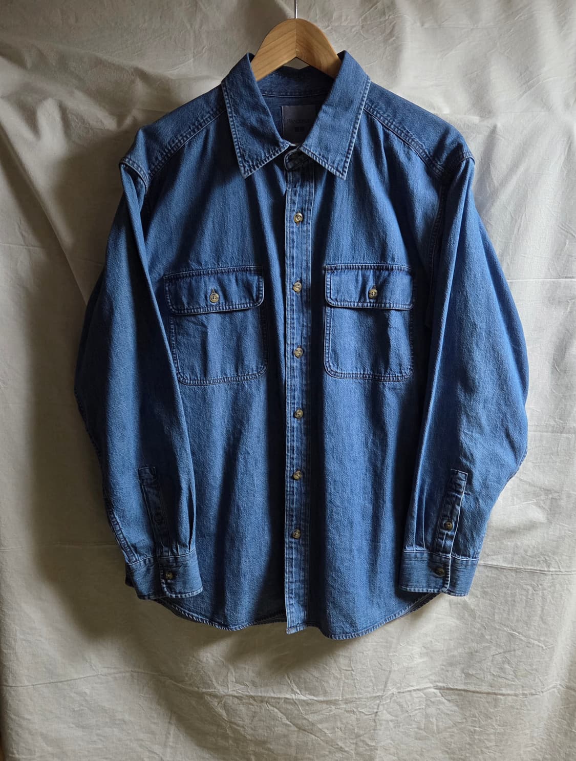 유니클로 JW앤더슨 데님 셔츠 블루 XL 상품이미지1