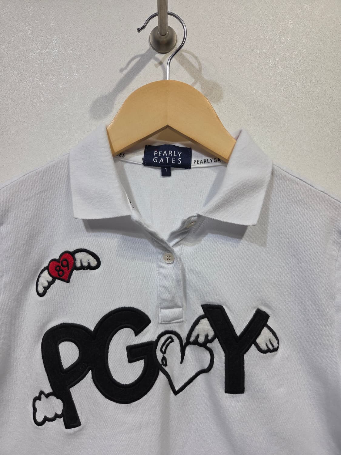 파리게이츠 PG 빅로고 자수 화이트 카라티 상품이미지3