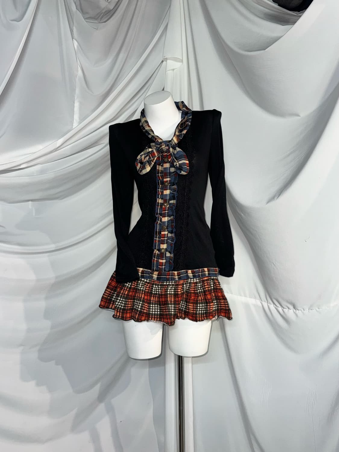 엑시즈팜 감딸기 사복깔 폭닥폭닥 캐캐체 레드체크 코디세트 상품이미지3