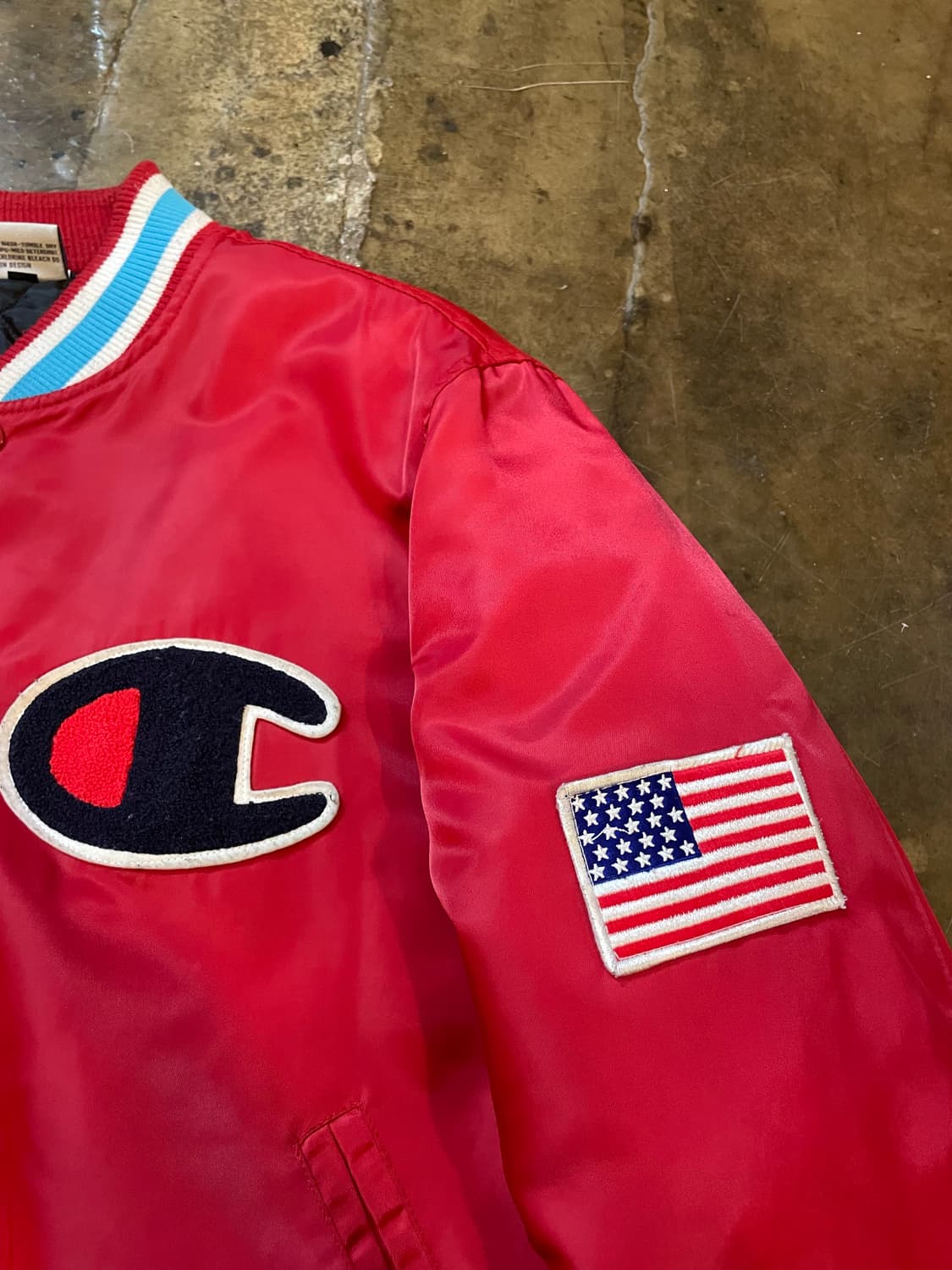챔피온 USA 성조기 바시티 자켓 레드 상품이미지3