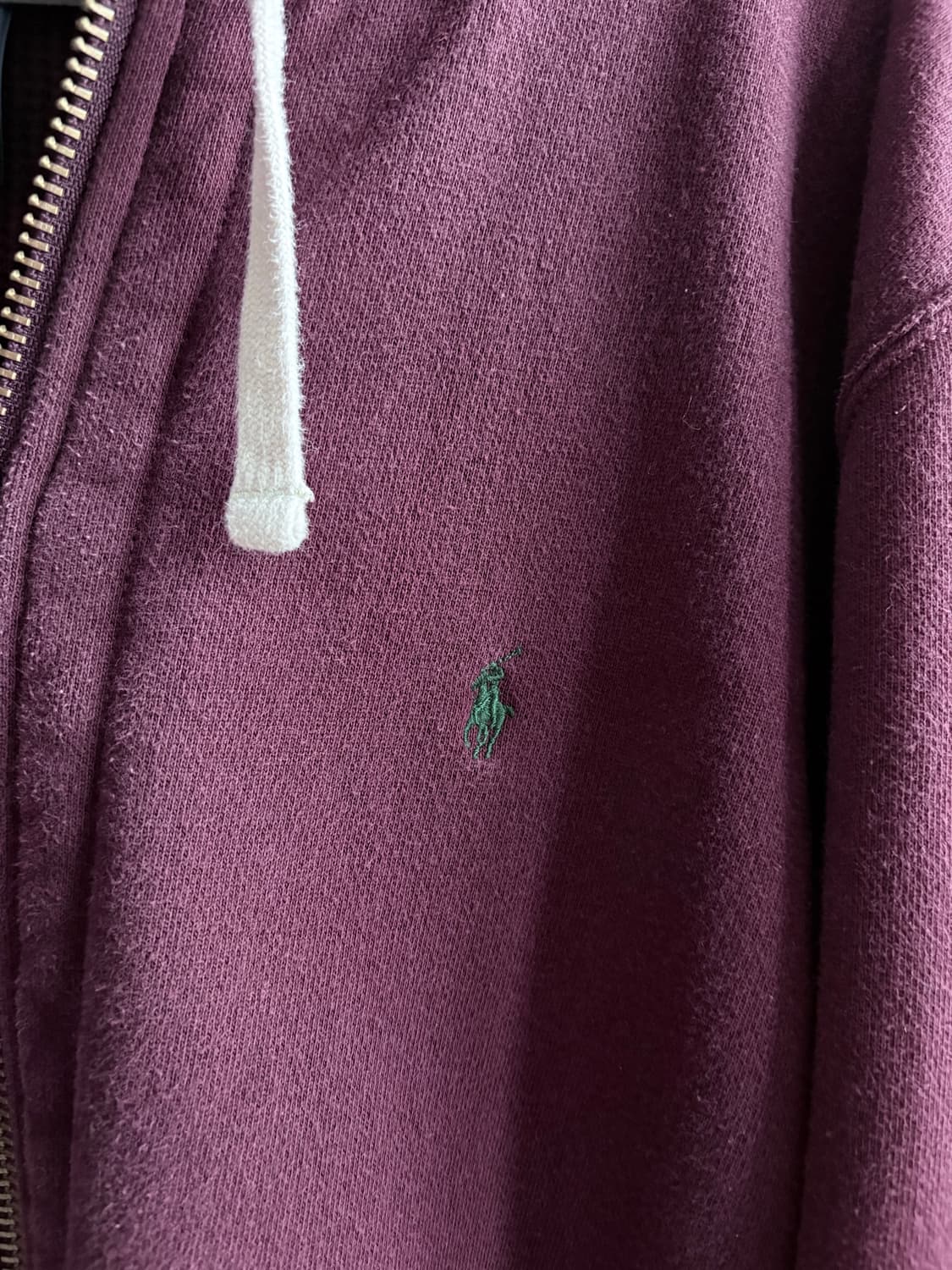 (L) 폴로 랄프로렌 버건디 써멀 후드 집업 상품이미지3