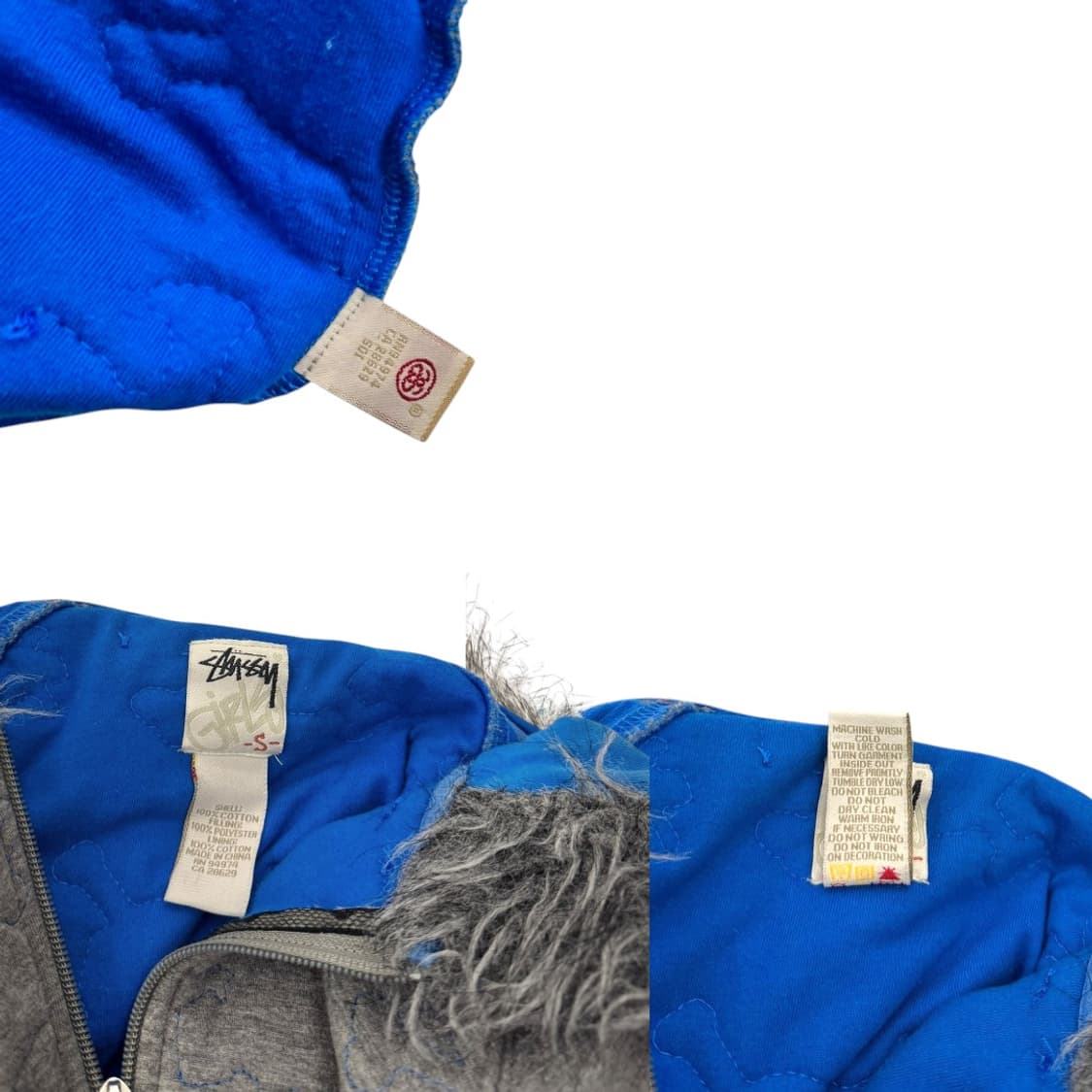 스투시 걸즈 스컬 패디드 퍼 자켓 그레이 상품이미지8