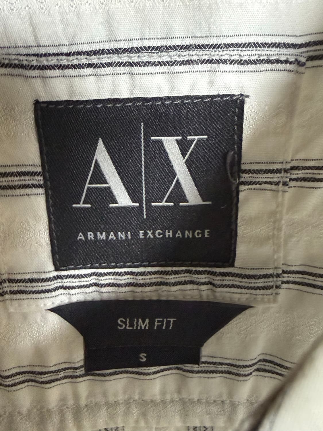 [S] Armani Exchange 슬림핏 자카드 스트라이프 셔츠 상품이미지3