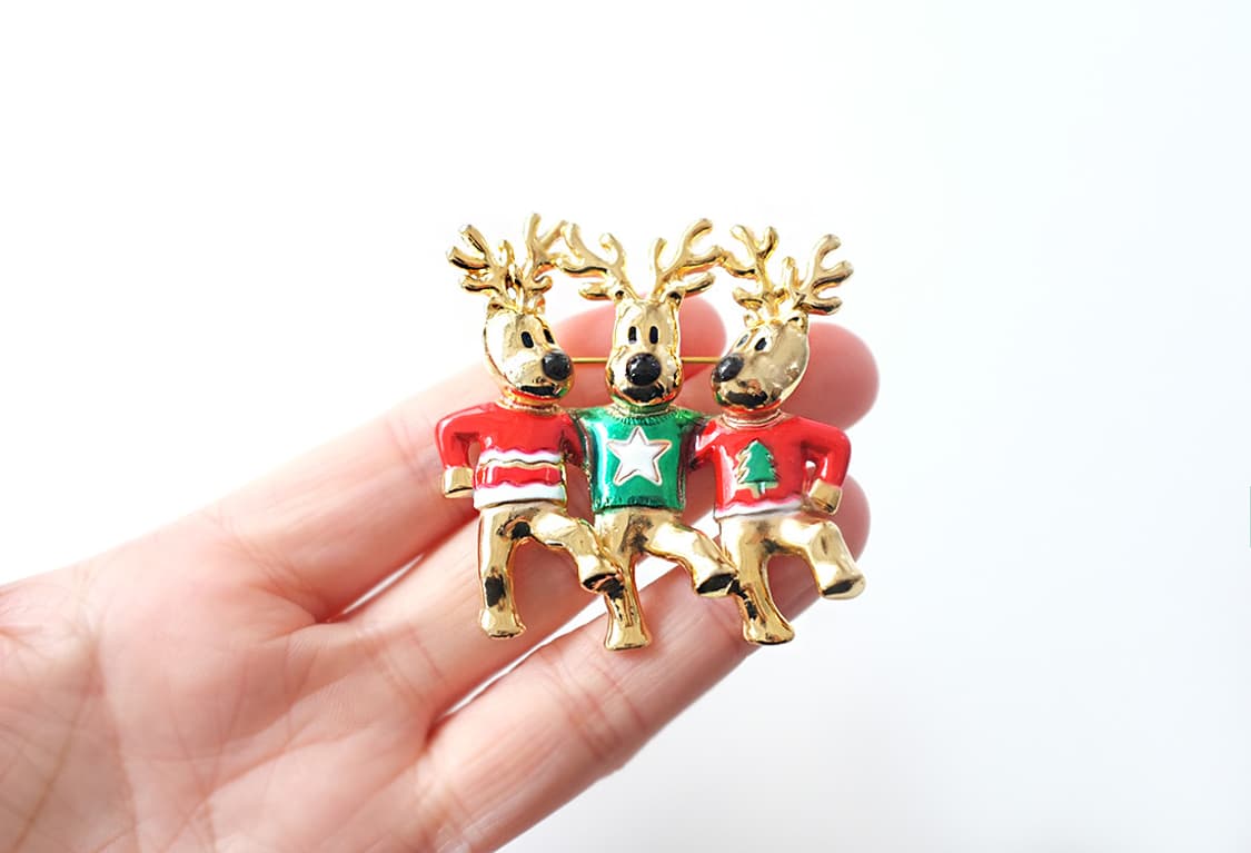 1980s 귀여운 크리스마스 루돌프 빈티지브로치  상품이미지9
