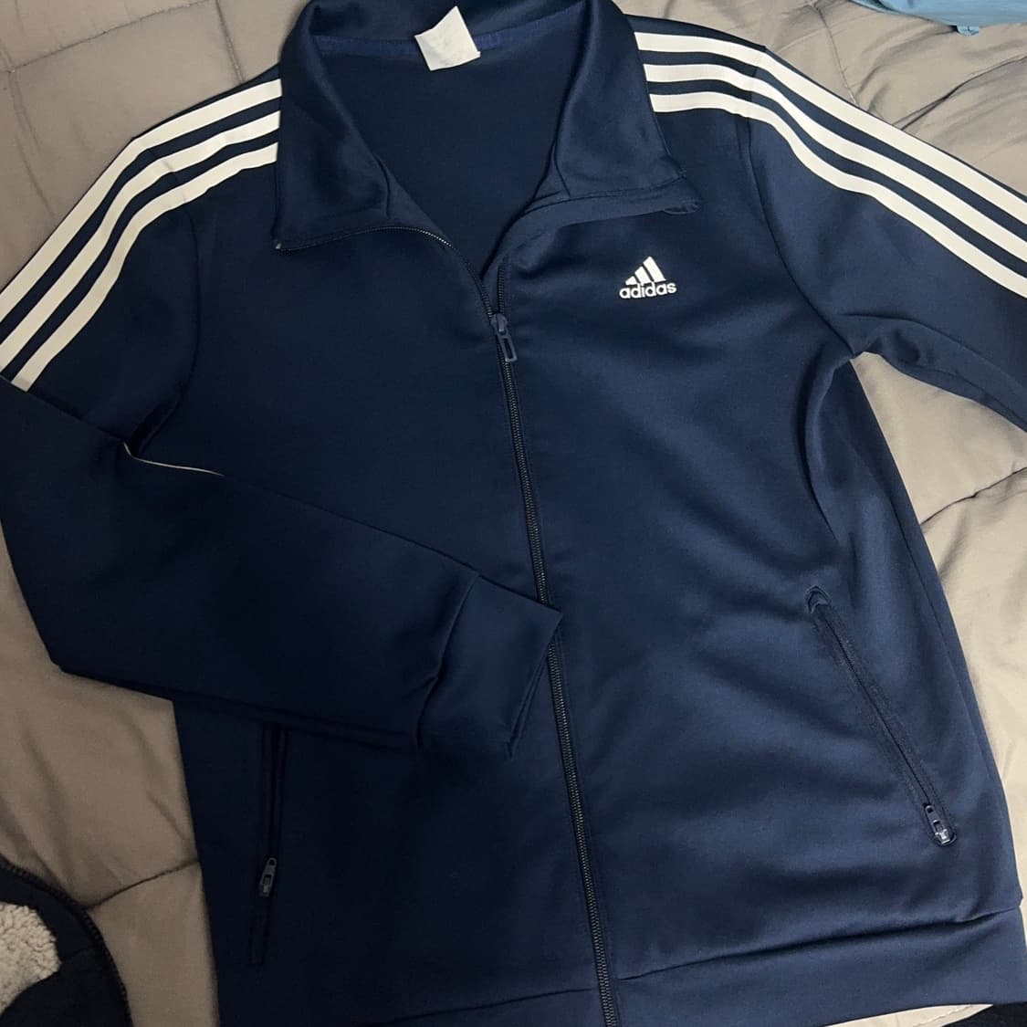 아디다스 져지/브랜드/집업/네이비/교복아우터 상품이미지2