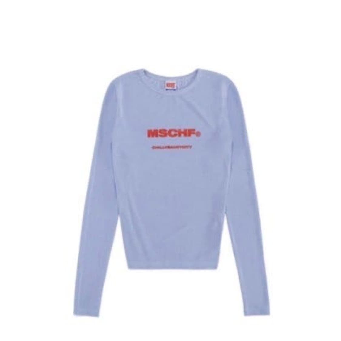 MSCHF 미스치프 텐셀 롱슬리브 라벤더블루레드로고긴팔티셔츠라운드넥나일론 상품이미지1
