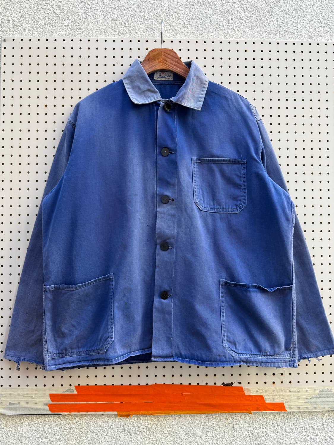 1970s HARD FADED VINTAGE WASHED 프렌치워크자켓 상품이미지1
