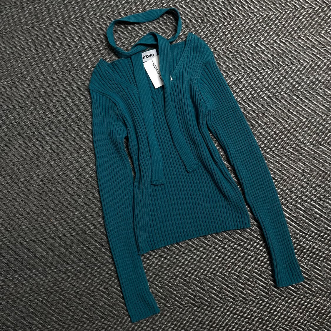 빈티지 우먼스 골지 슬림핏 초커 머플러 니트y 5333 상품이미지1