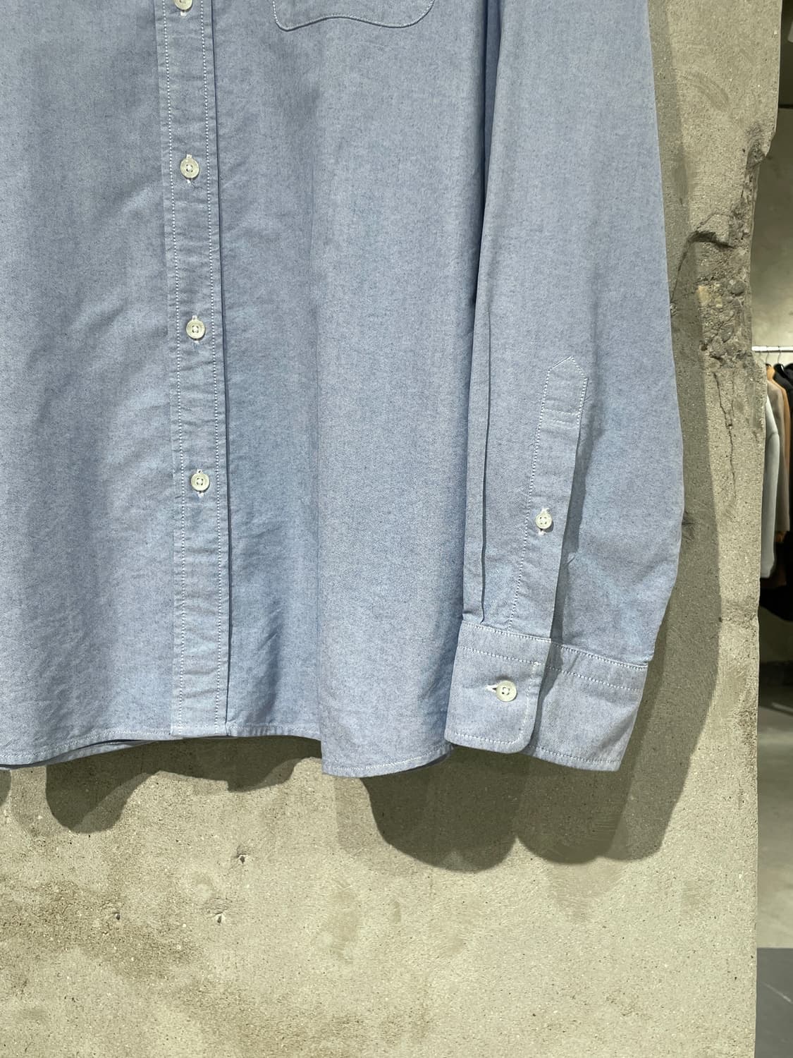 베이프 스카이 블루 원 포인트 싱글 포켓 옥스포드 셔츠 상품이미지5