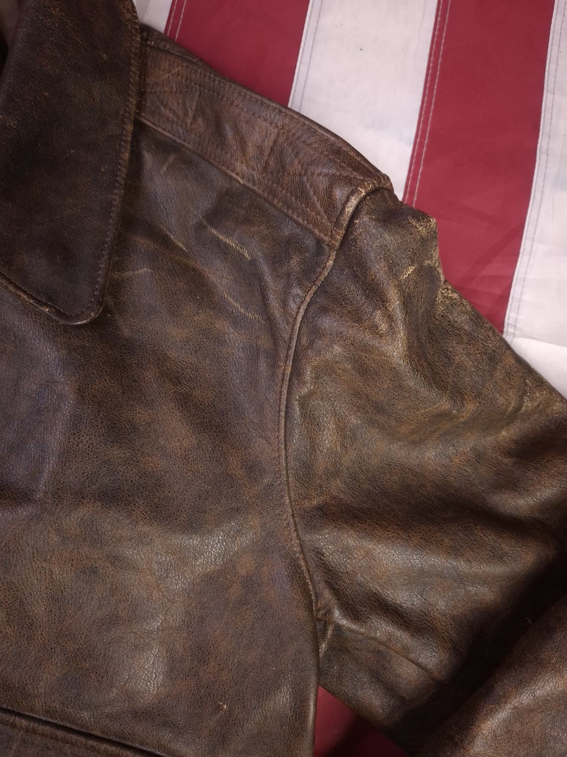 90's 미국제조 리얼레더 A-2 항공자켓 상품이미지7