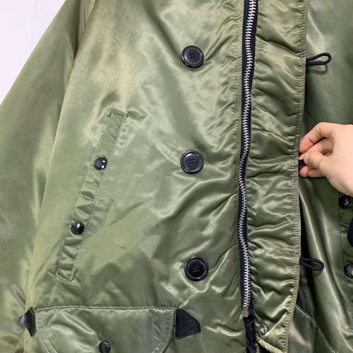 코린스 빈티지 야상 점퍼 퍼 후드 N3B 미군 y2k 카키 L 상품이미지9