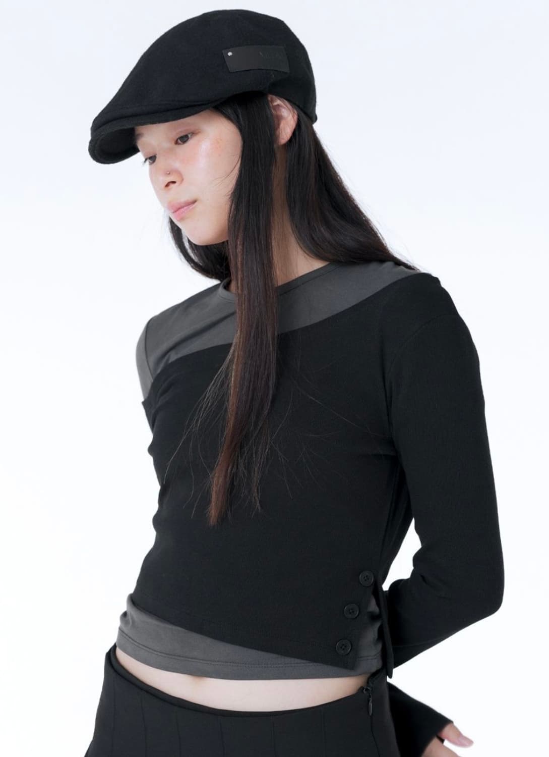 미세키서울 레이어드 롱슬리브 블랙 해 상품이미지2