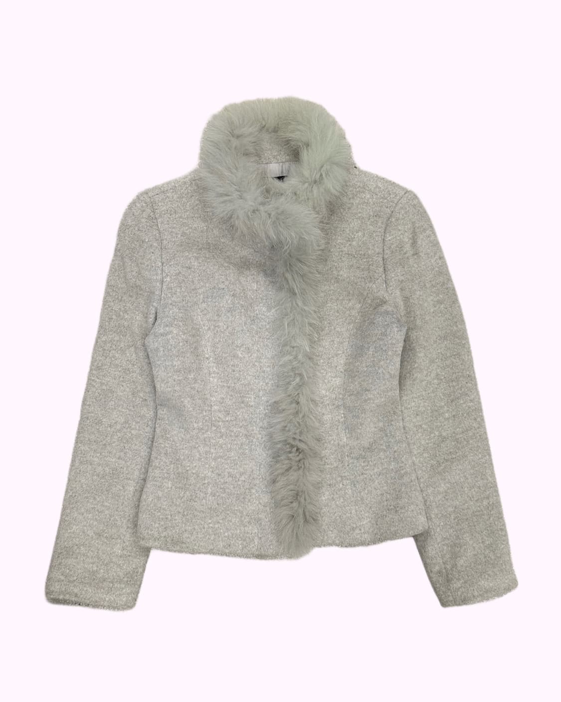 grey fur treaming short coat 상품이미지1