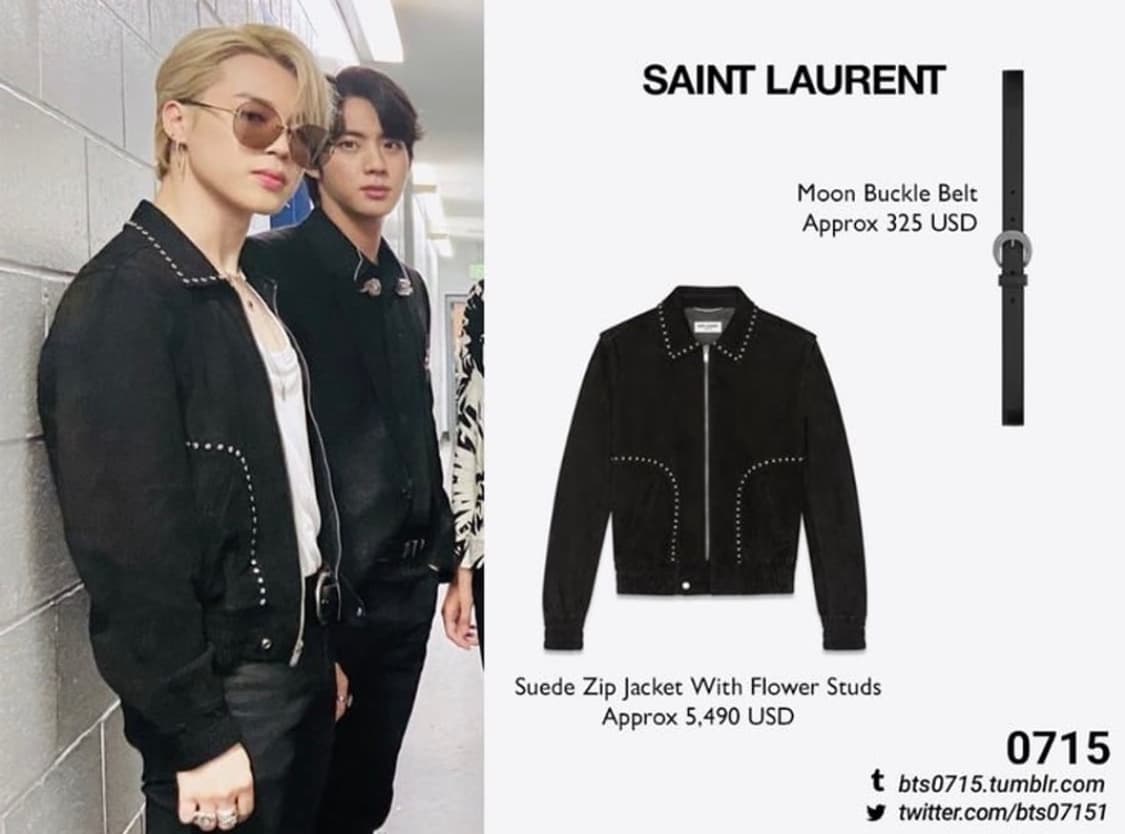 생로랑  스웨이드 플라워 스터드 자켓 46사이즈 상품이미지2