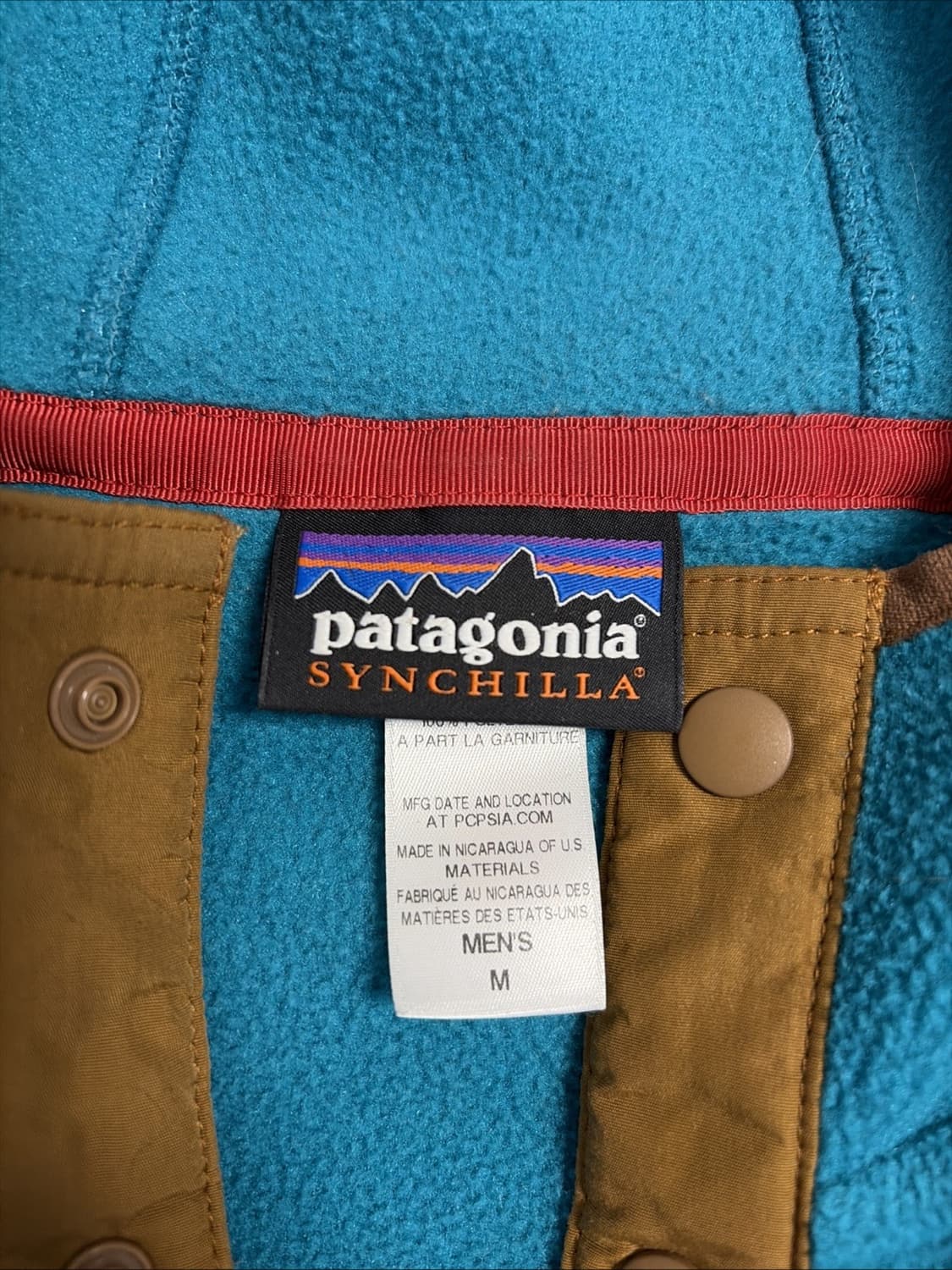 10s 파타고니아 신칠라 후드 스냅티 블루/브라운 상품이미지3