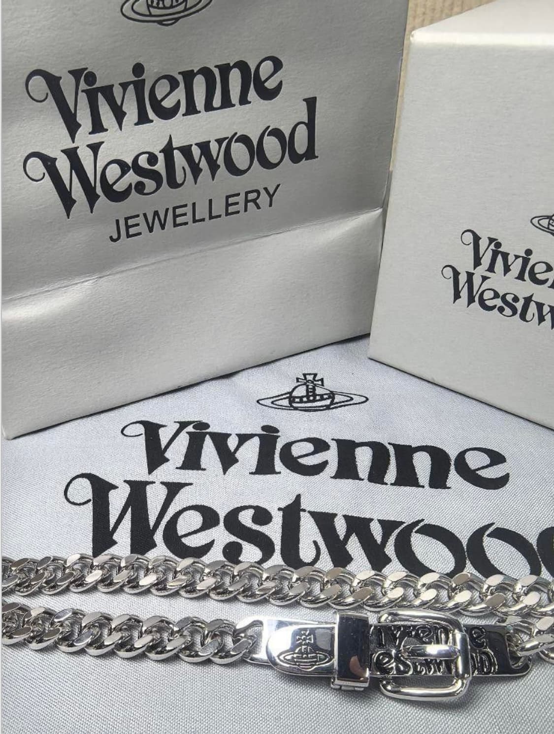 비비안웨스트우드 아카이브 레터링 orb 각인 초커체인 목걸이 상품이미지3