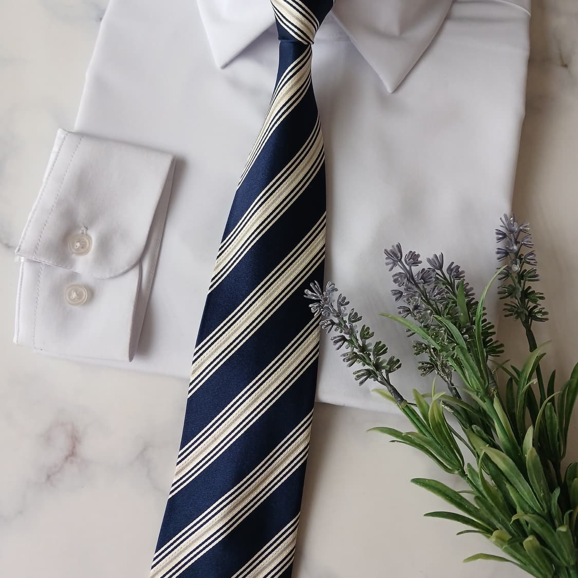 레노마 실크 네이비 스트라이프 넥타이 8.5cm A등급 A19733 상품이미지7