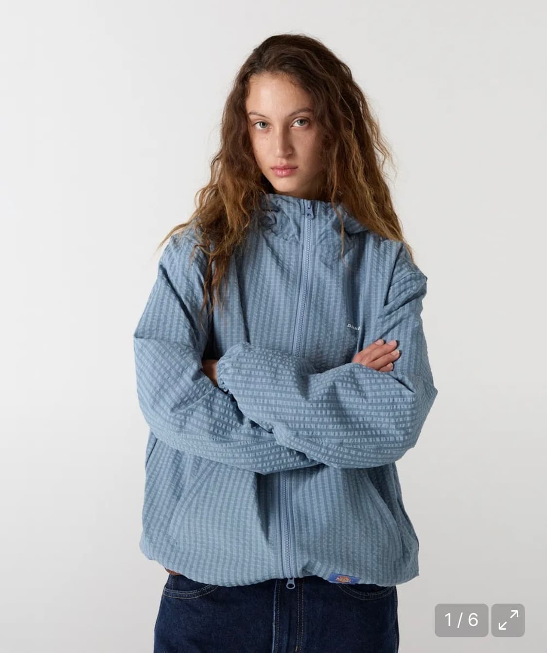 디키즈 그리드 체크 라이트 윈드브레이커 Sky Blue 스카이블루 상품이미지1