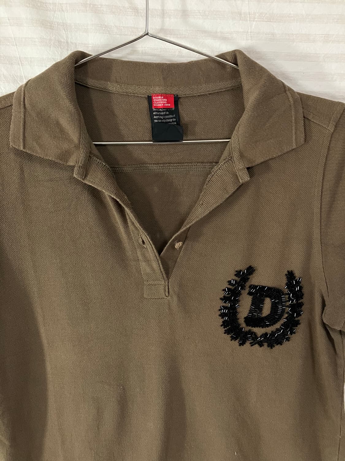 빈티지 브라운 카라 비지 반팔 1066 모리걸 y2k 스트릿 갸루 펑키  상품이미지3