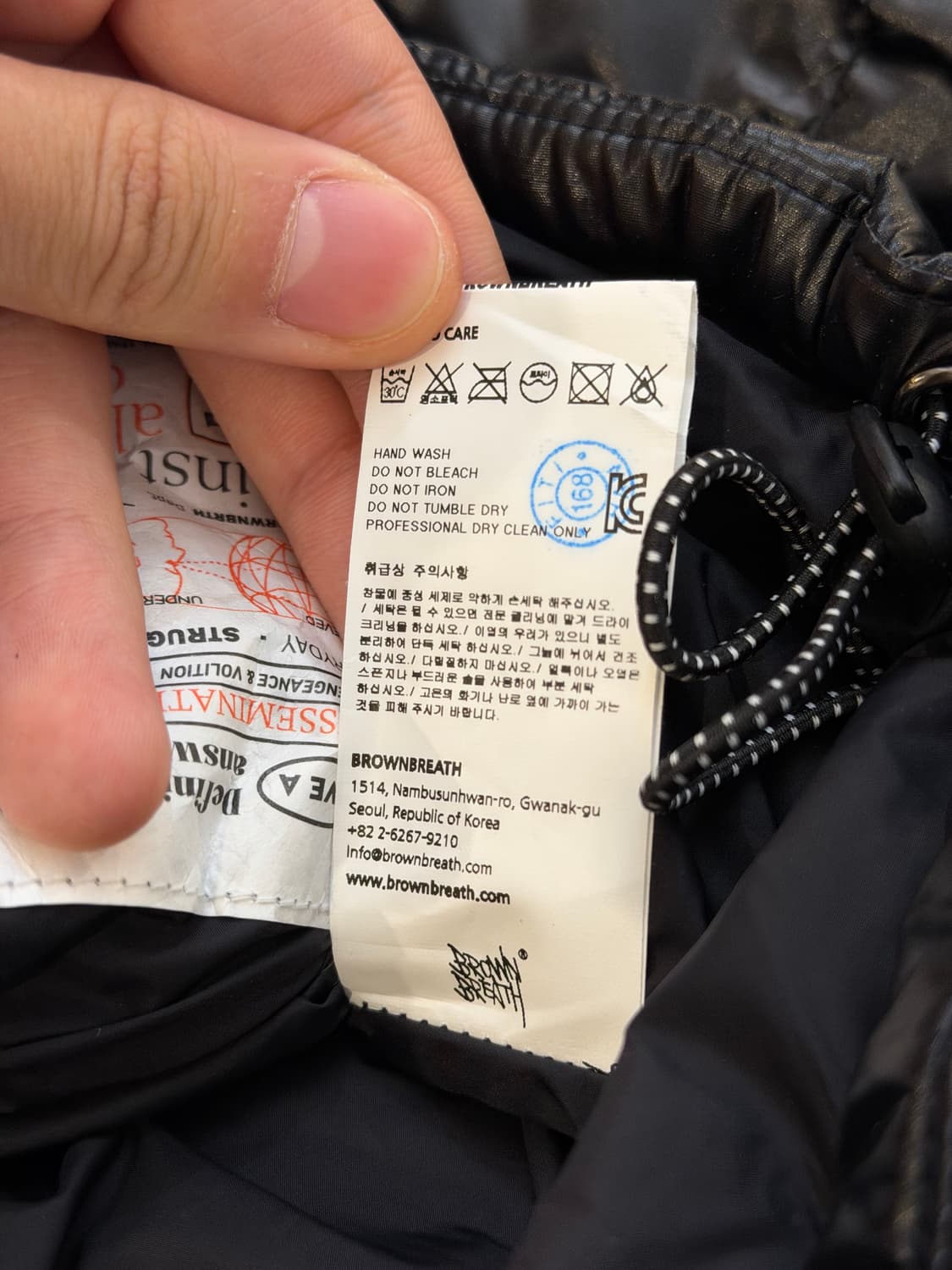 브라운브레스 태그숏 유광패딩 블랙 상품이미지10