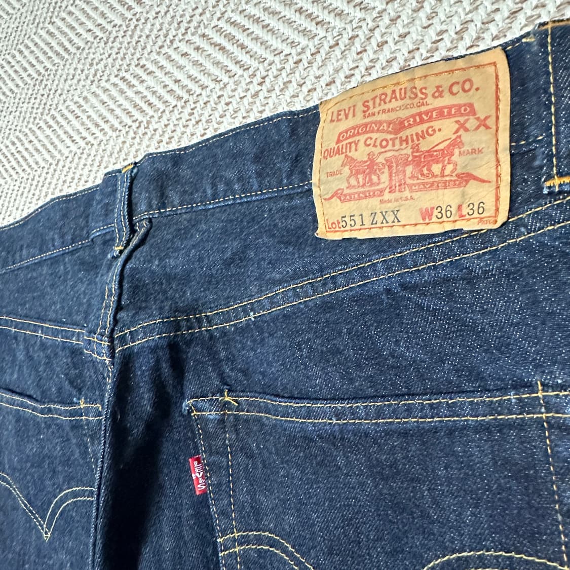 LEVI'S 551ZXX 90's usa made big e denim 상품이미지3