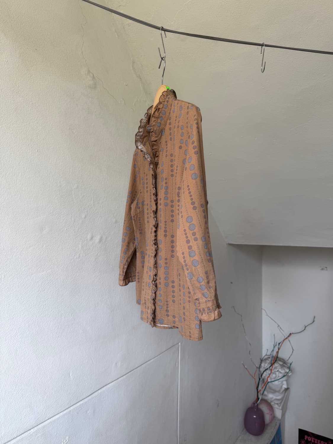 빈티지 러플 도트 셔츠 상품이미지4
