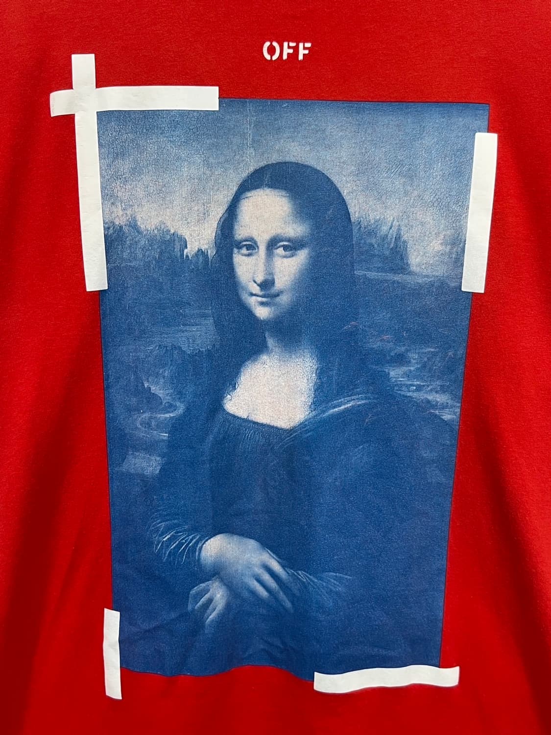 오프화이트 모나리자 애로우 오버 프린팅 반팔 티셔츠 상품이미지4
