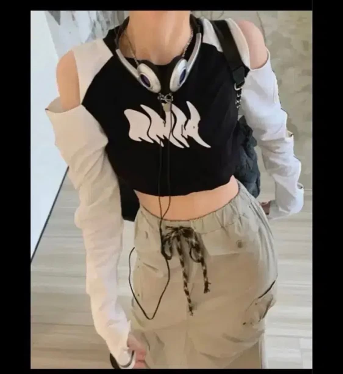 워머 크롭 긴팔 빈티지 y2k 힙 고프코어 스트릿패션 상품이미지1