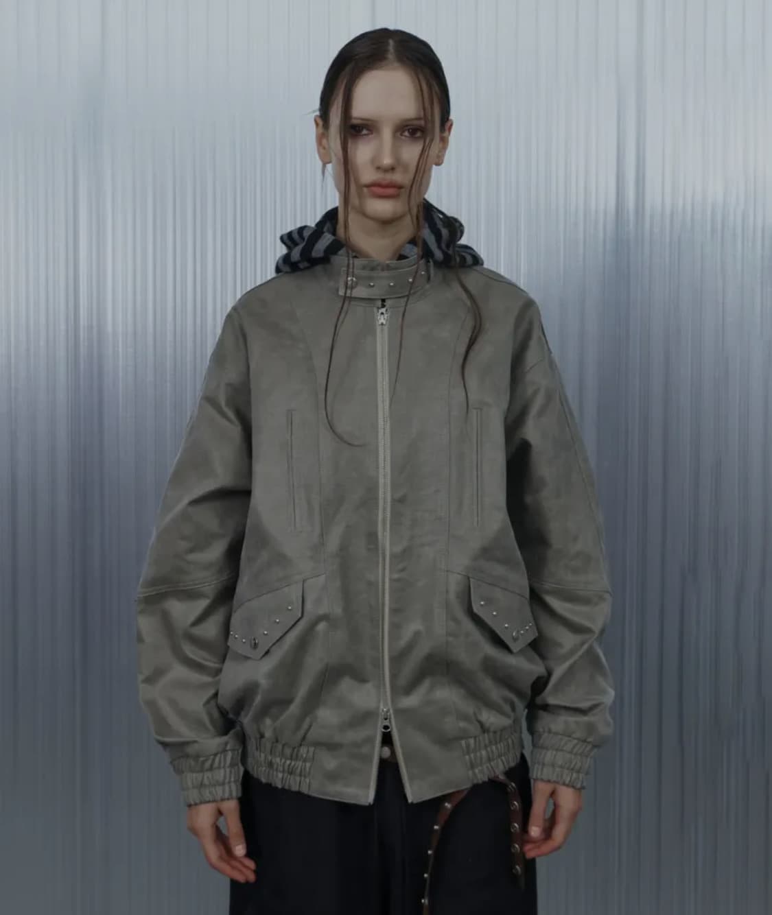 스웨이드 빈티지 자켓 (라이트 그레이) 상품이미지1