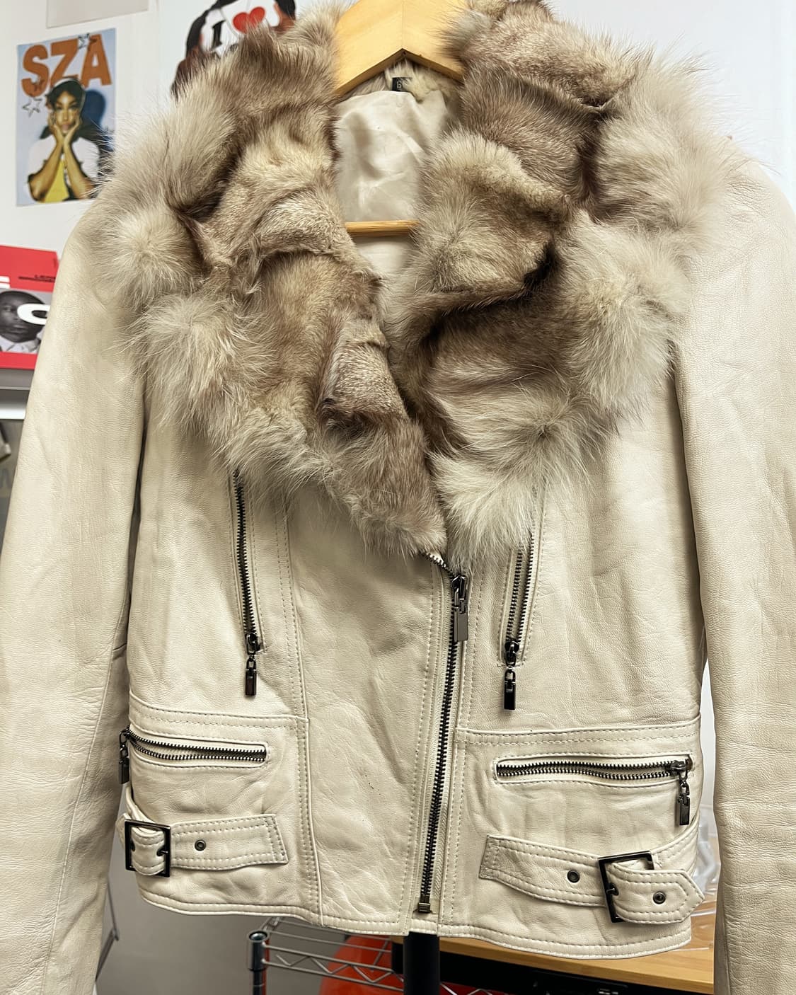 올드 빈티지 레더 바이커 퍼 자켓 상품이미지6