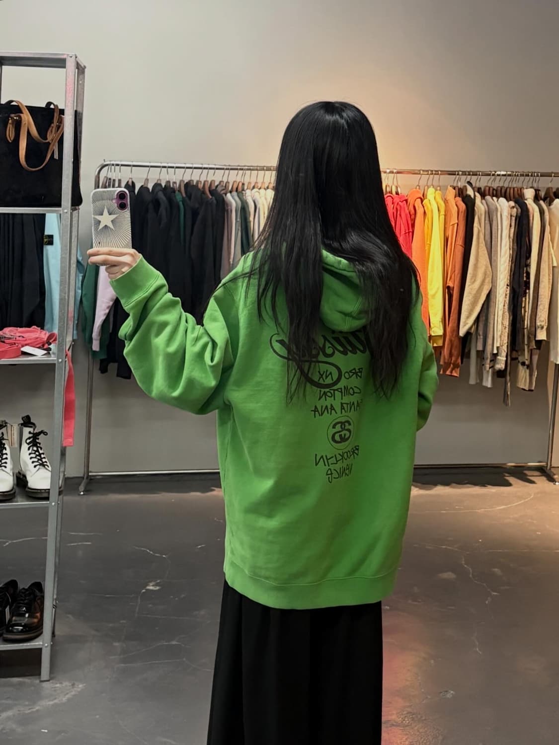 스투시 월드투어 그린 후드티 A3827 상품이미지2