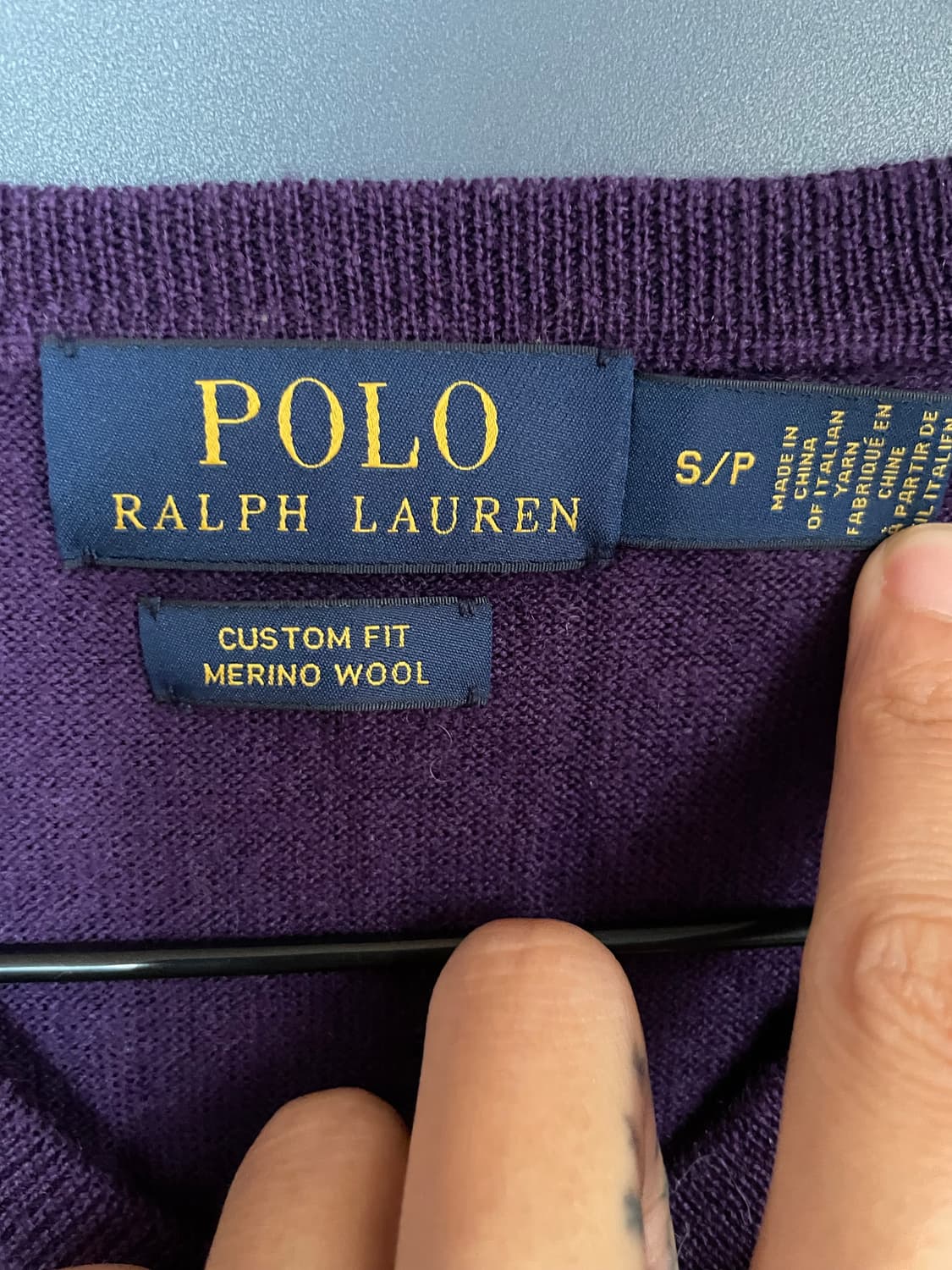 Polo Ralph Lauren 퍼플 그린포니 메리노울100 브이넥 니트 상품이미지2
