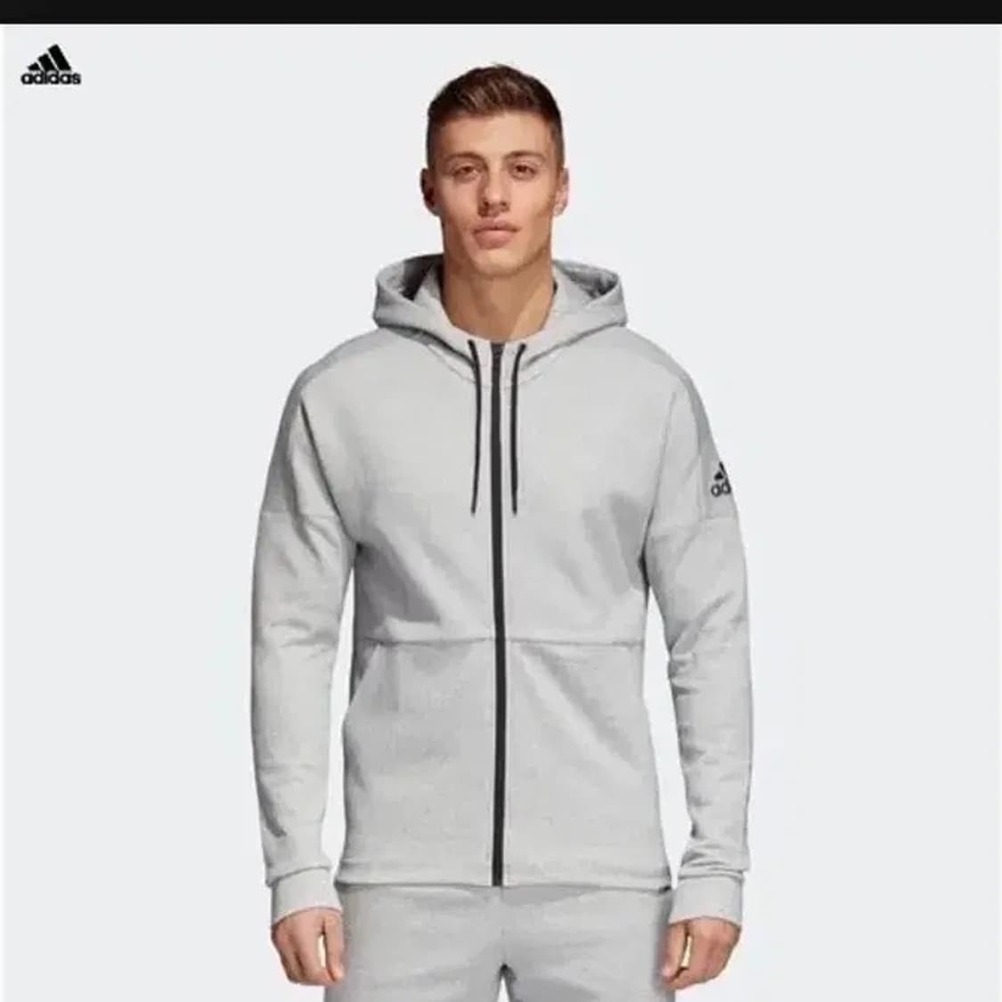 [M] adidas 아디다스 그레이 트레이닝 후드집업 자켓 상품이미지4