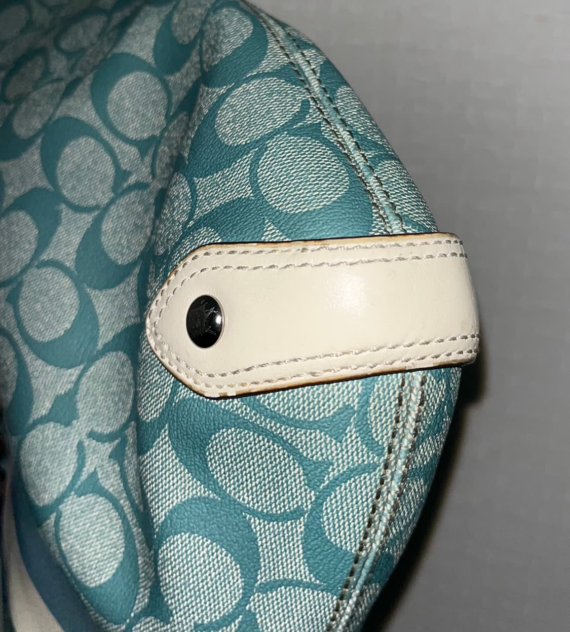 Rare🩵코치 스트라이프 블루 소호백 상품이미지5