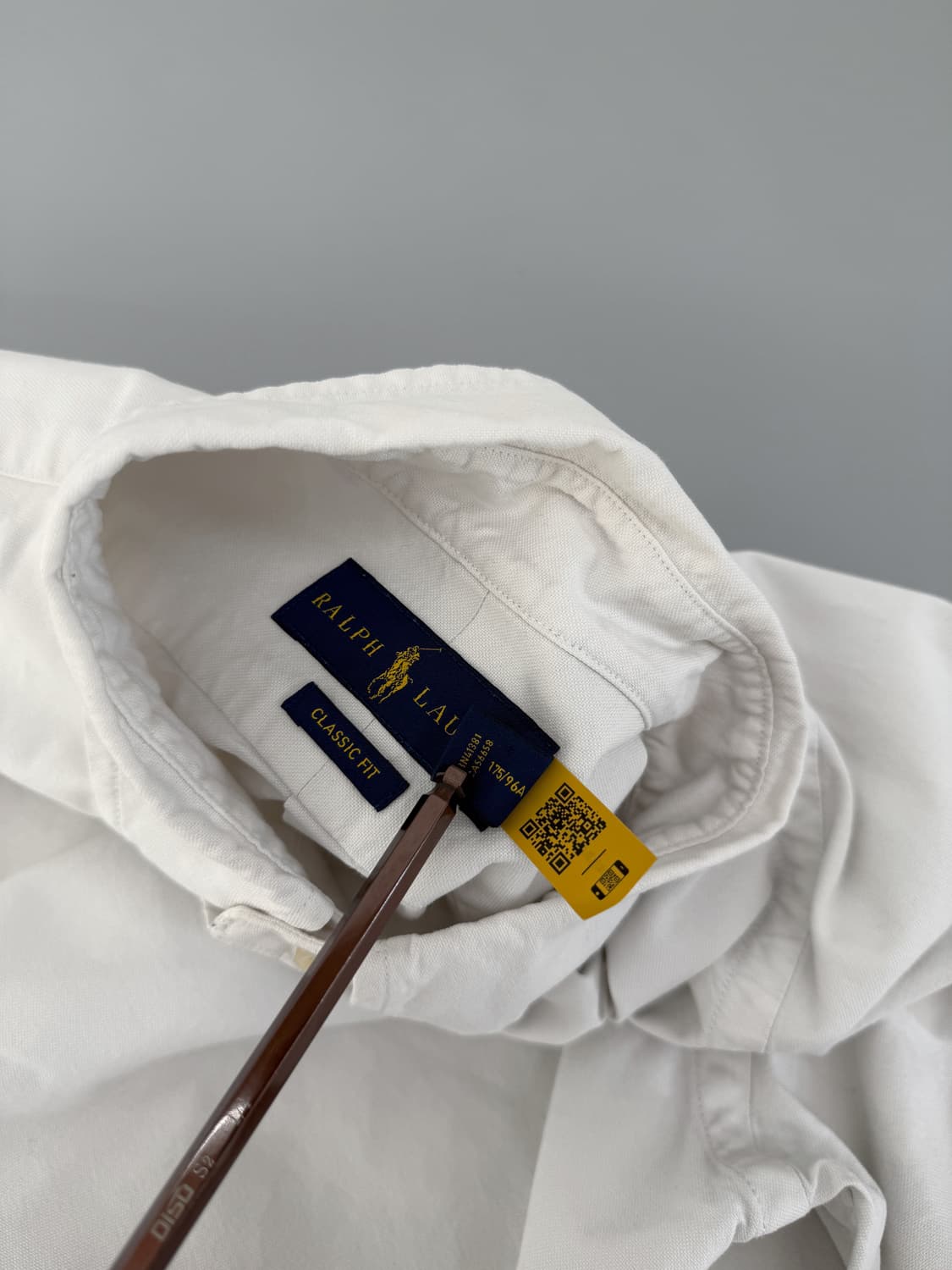 폴로 랄프로렌 신형 QR라벨 가먼트 다이 화이트 셔츠 상품이미지8