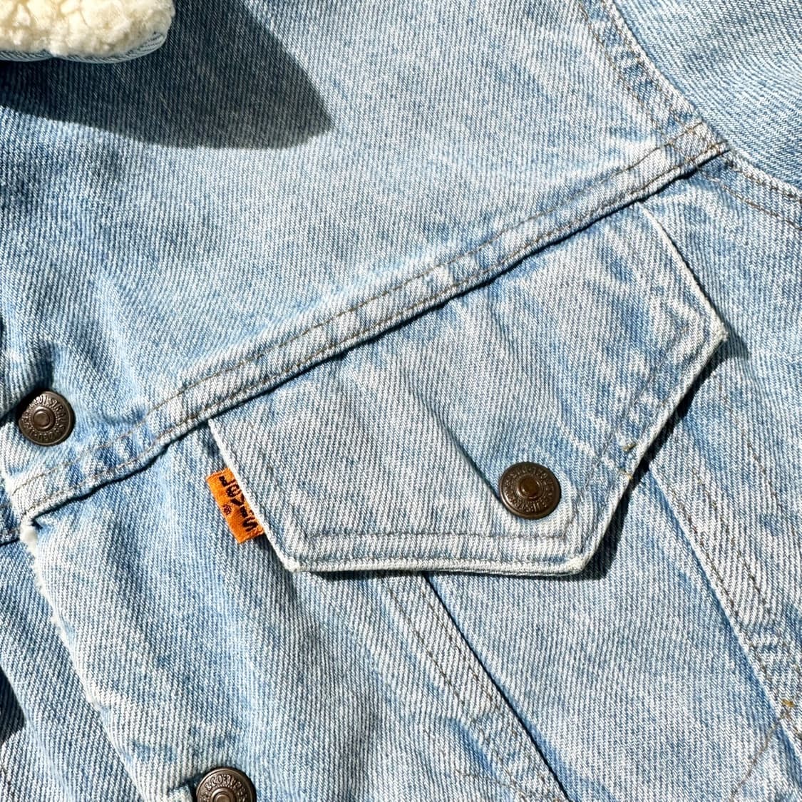 70’s USA 리바이스 오렌지탭 쉐르파 데님 트러커 자켓 상품이미지5