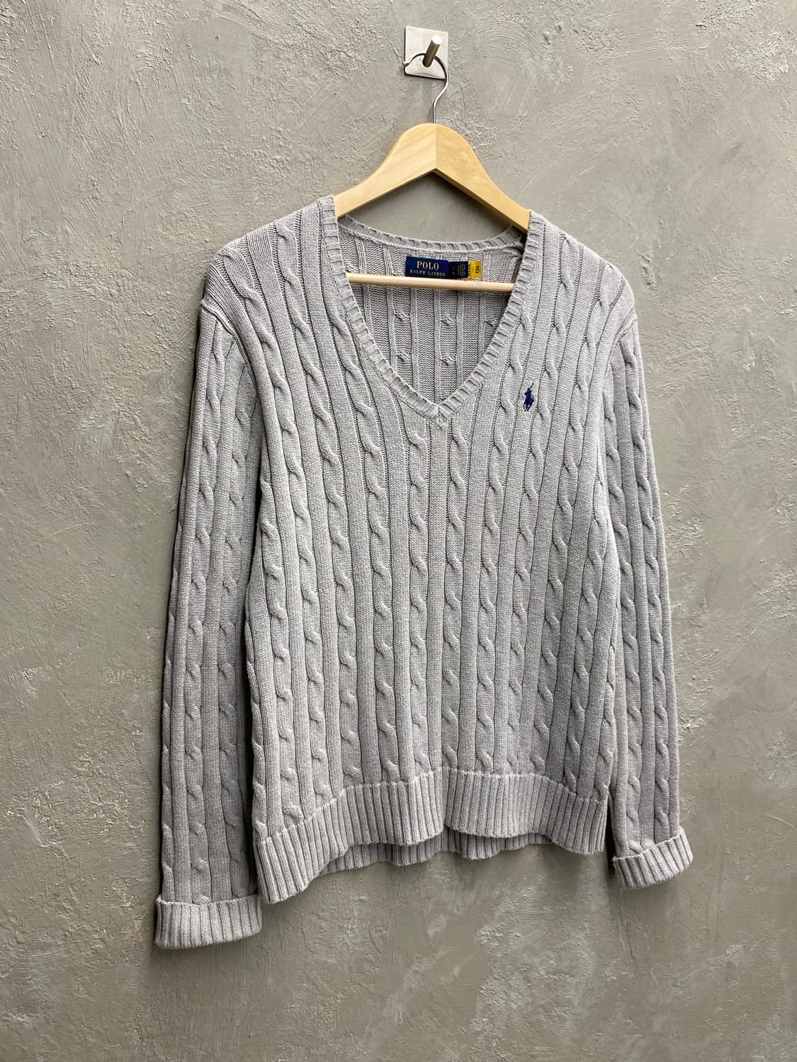 [L] Polo Ralph Lauren 폴로 랄프로렌 브이넥 케이블니트 상품이미지4