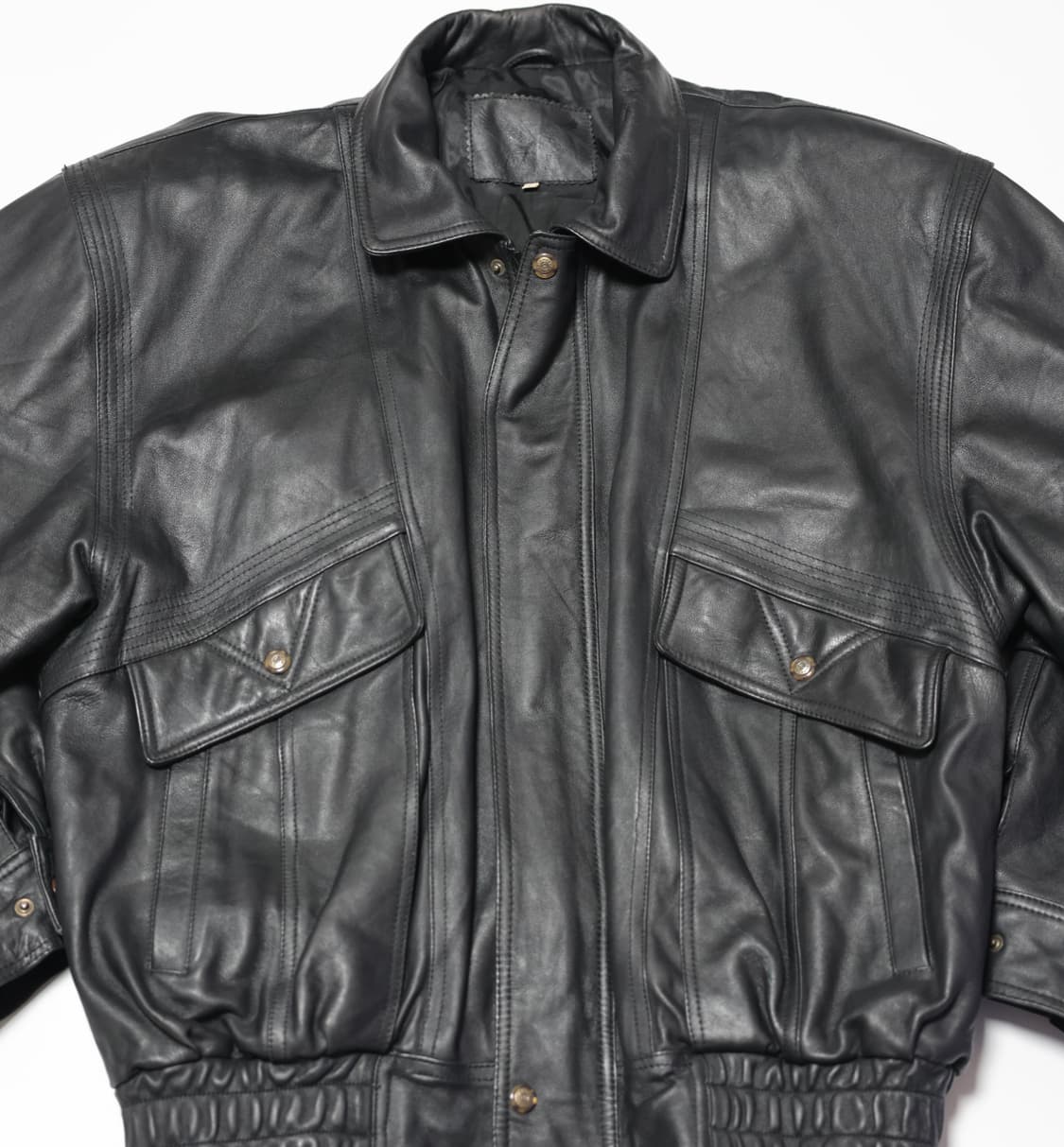 [JPN] Black Leather Blouson Jacket 상품이미지1