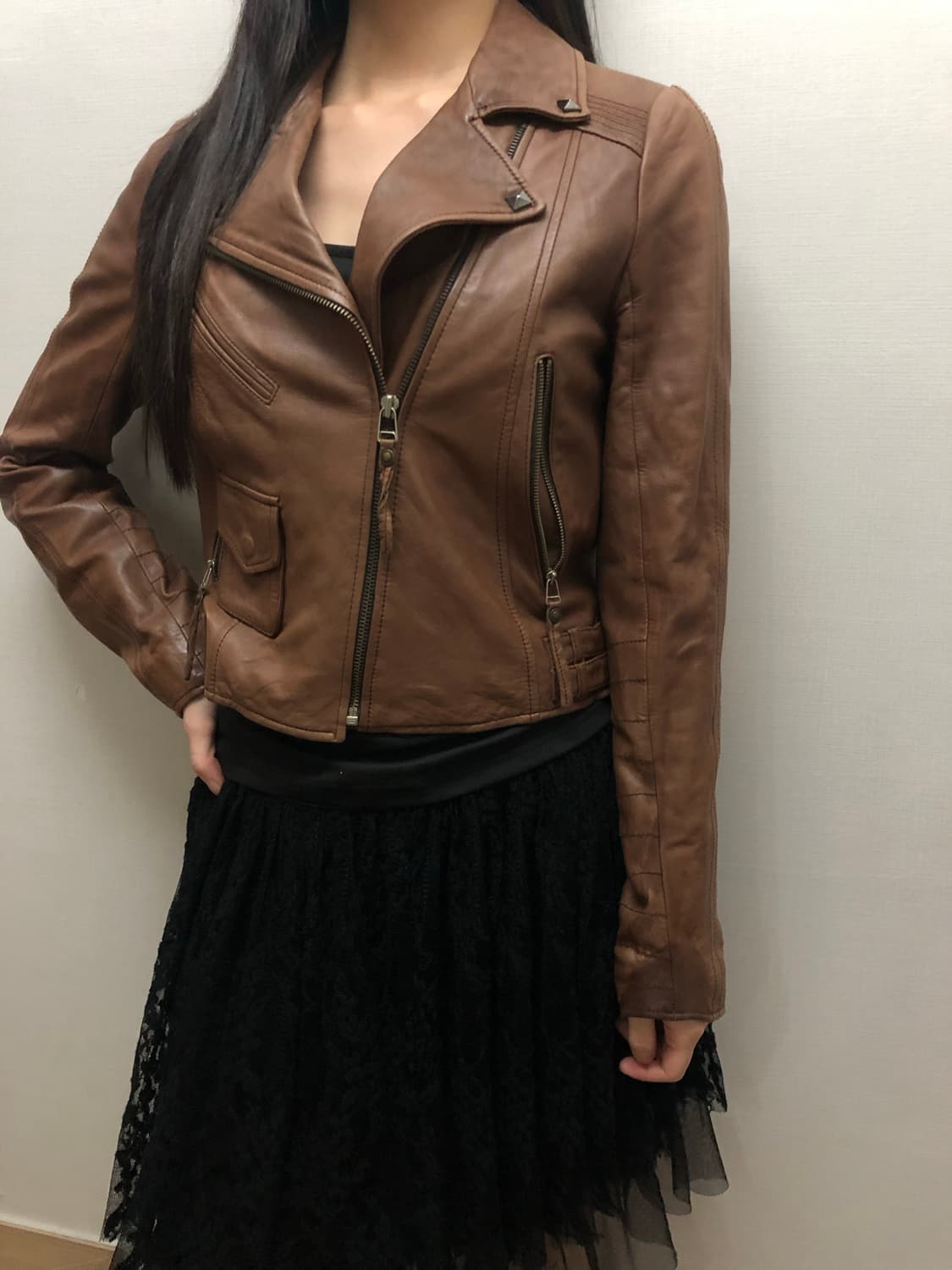 빈티지 브라운 양가죽 자켓 상품이미지6