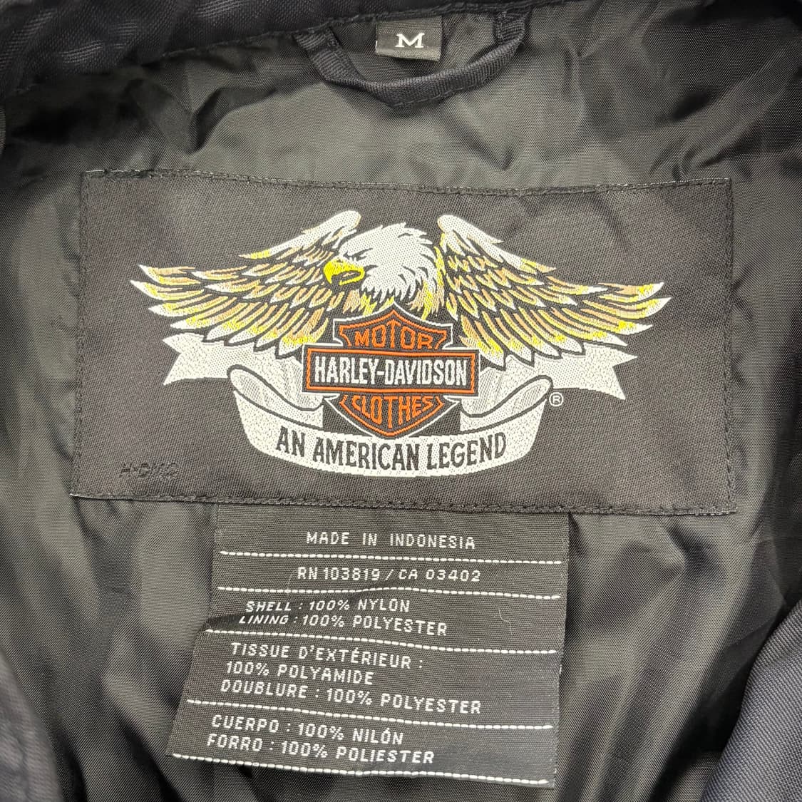 M 할리데이비슨 블랙 나일론 라이더 자켓 상품이미지4