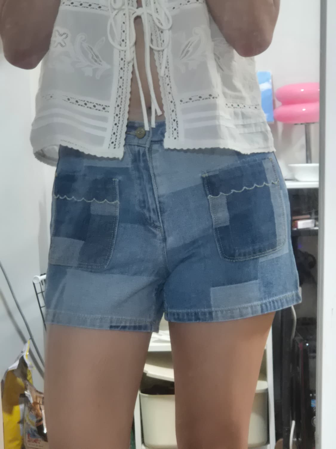자라 새상품 패치워크 리미티드 에디션 데님 버뮤다 팬츠 상품이미지2