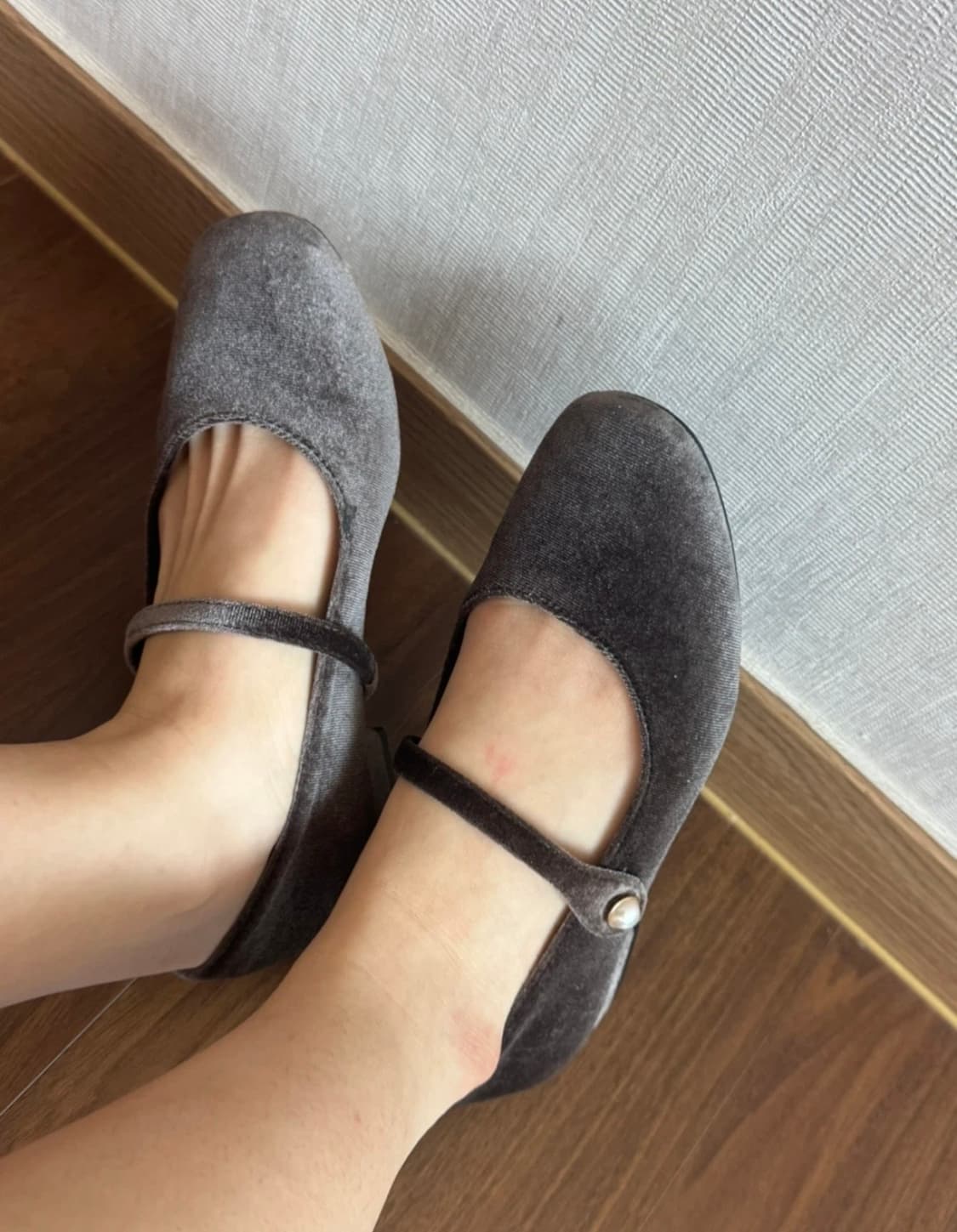 슈펜 메리제인 벨벳 진주 플랫슈즈 235 상품이미지6