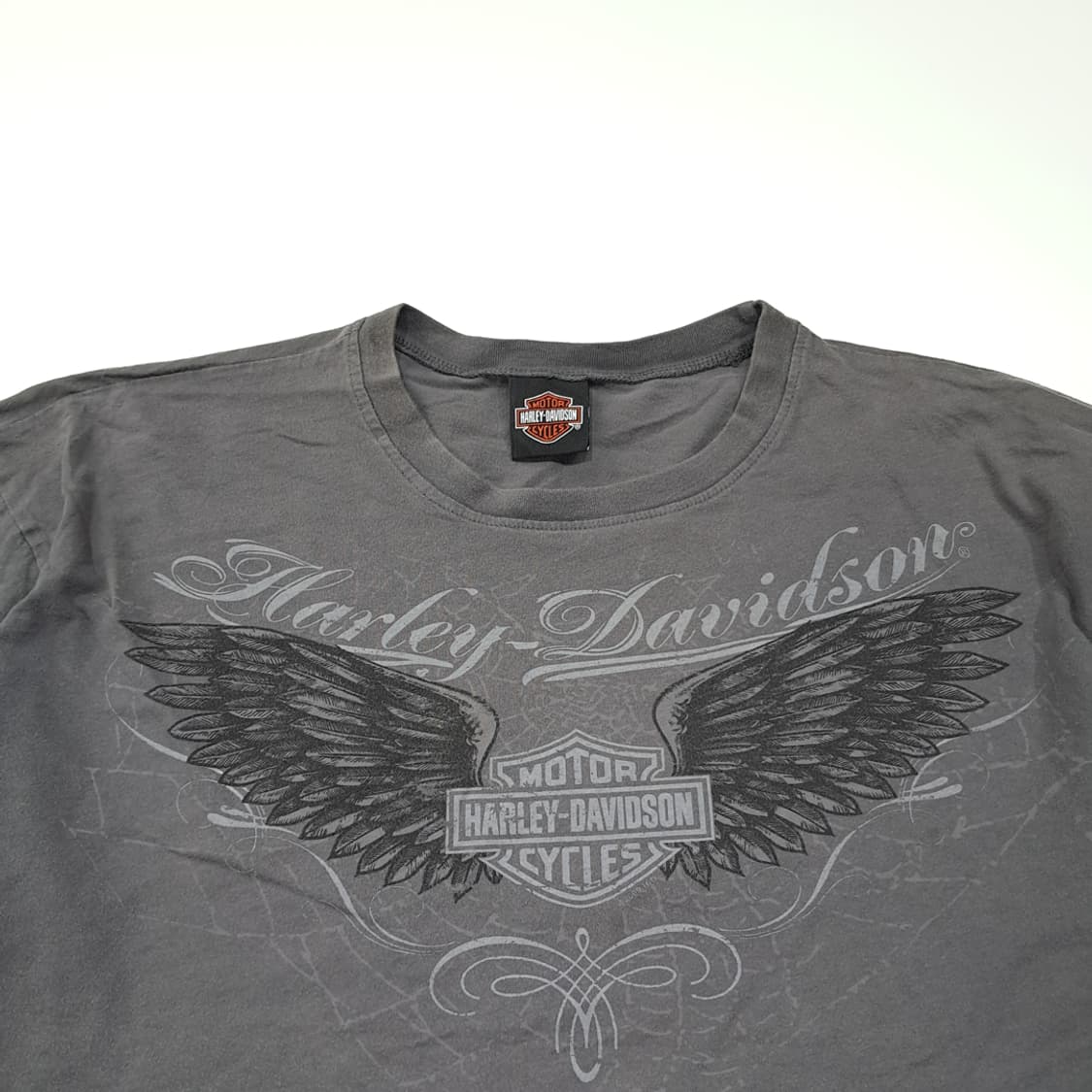 CL567 XL 할리데이비슨 00s 샌디에고 윙 차콜 긴팔 티셔츠 상품이미지2