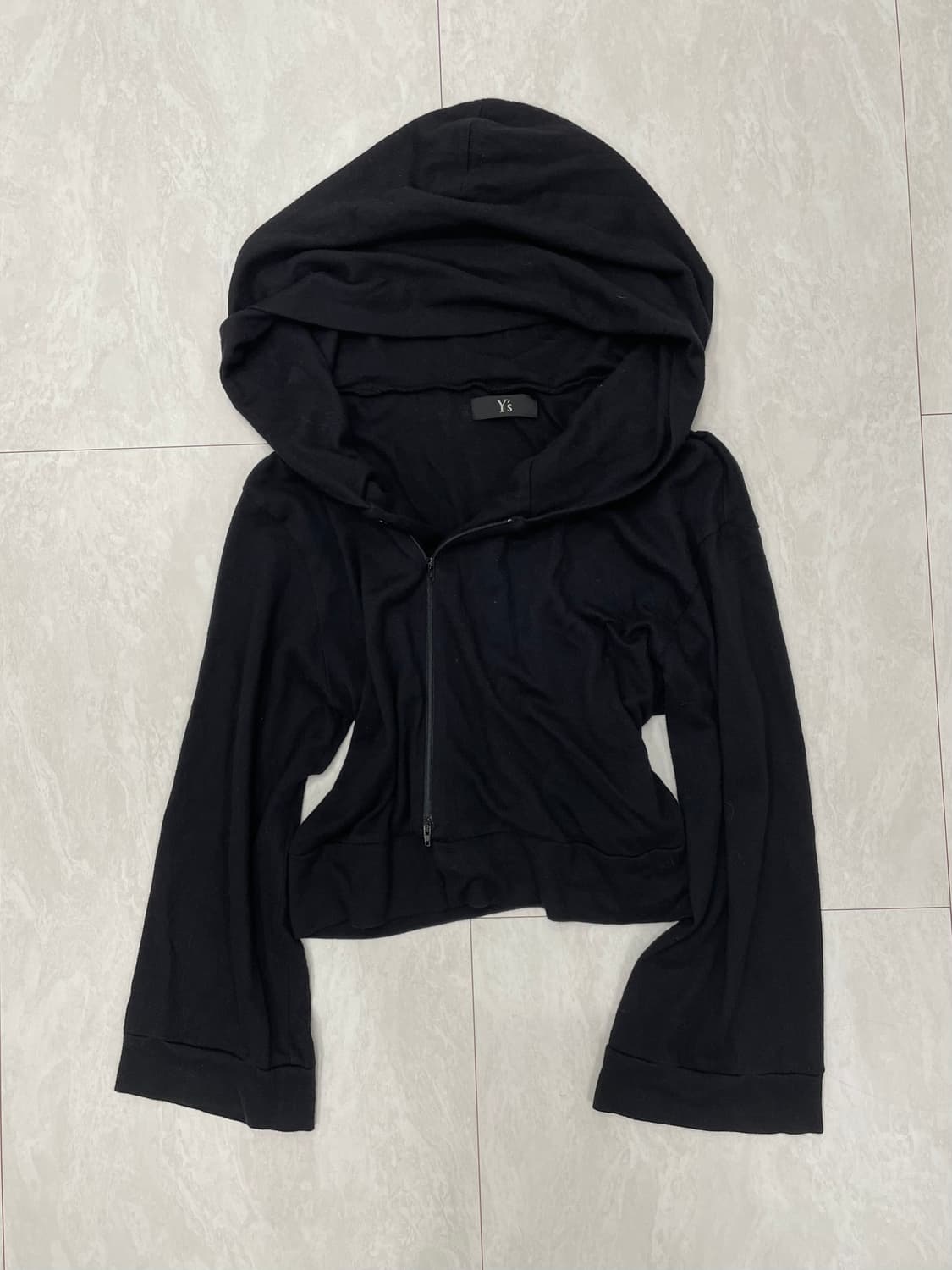 Y’s 요지야마모토 사선 드레이프 캐시미어 후드 집업 상품이미지2