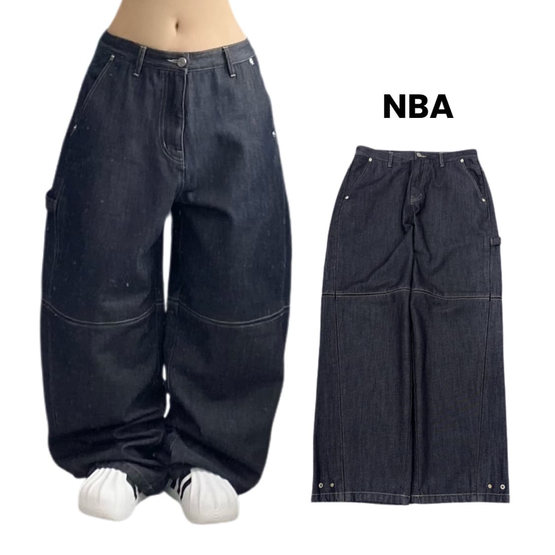 NBA 카펜터 새깅 와이드 데님팬츠 상품이미지1