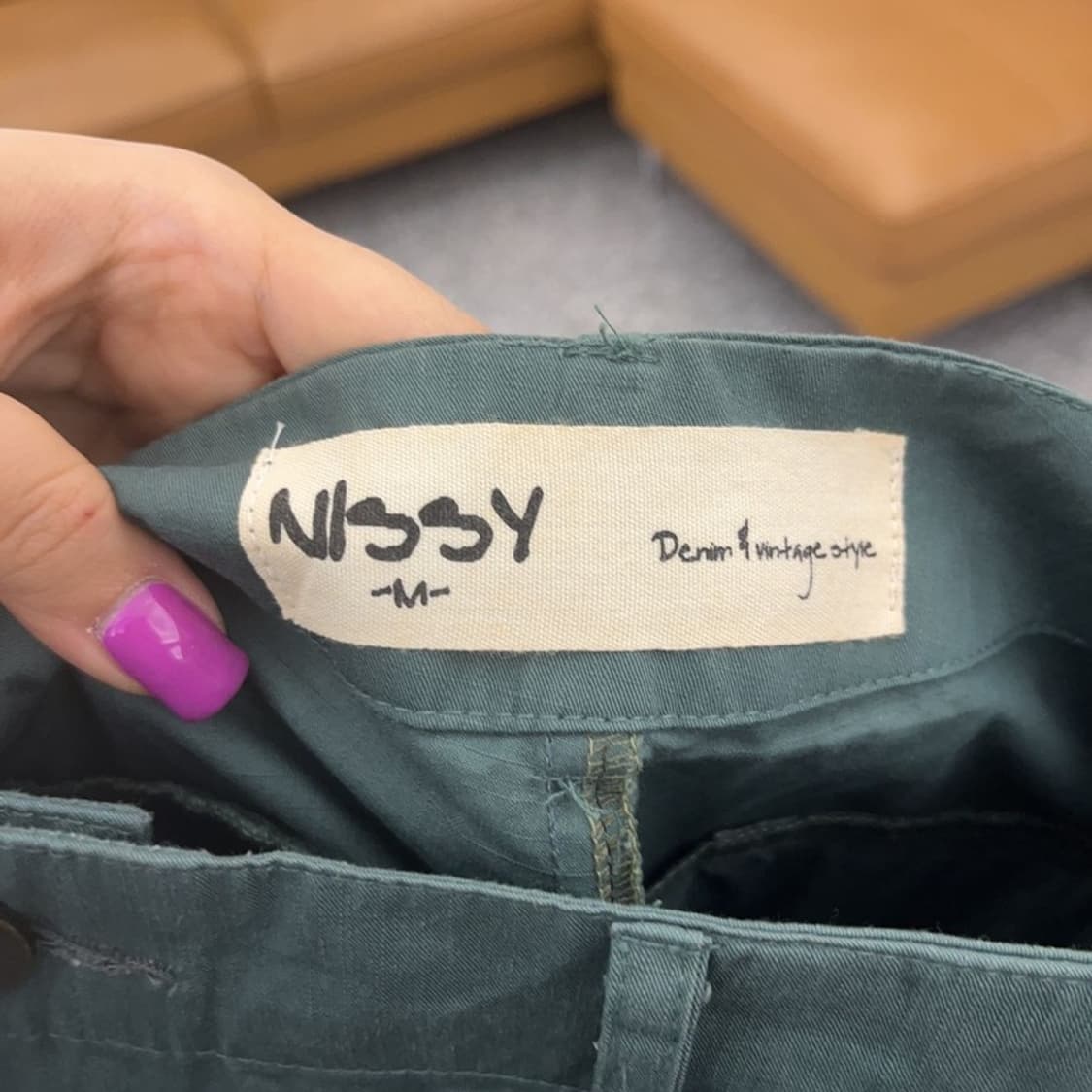 빈티지 스트릿 힙합 올리브 그린 스트랩 카고팬츠 M C06754 상품이미지5