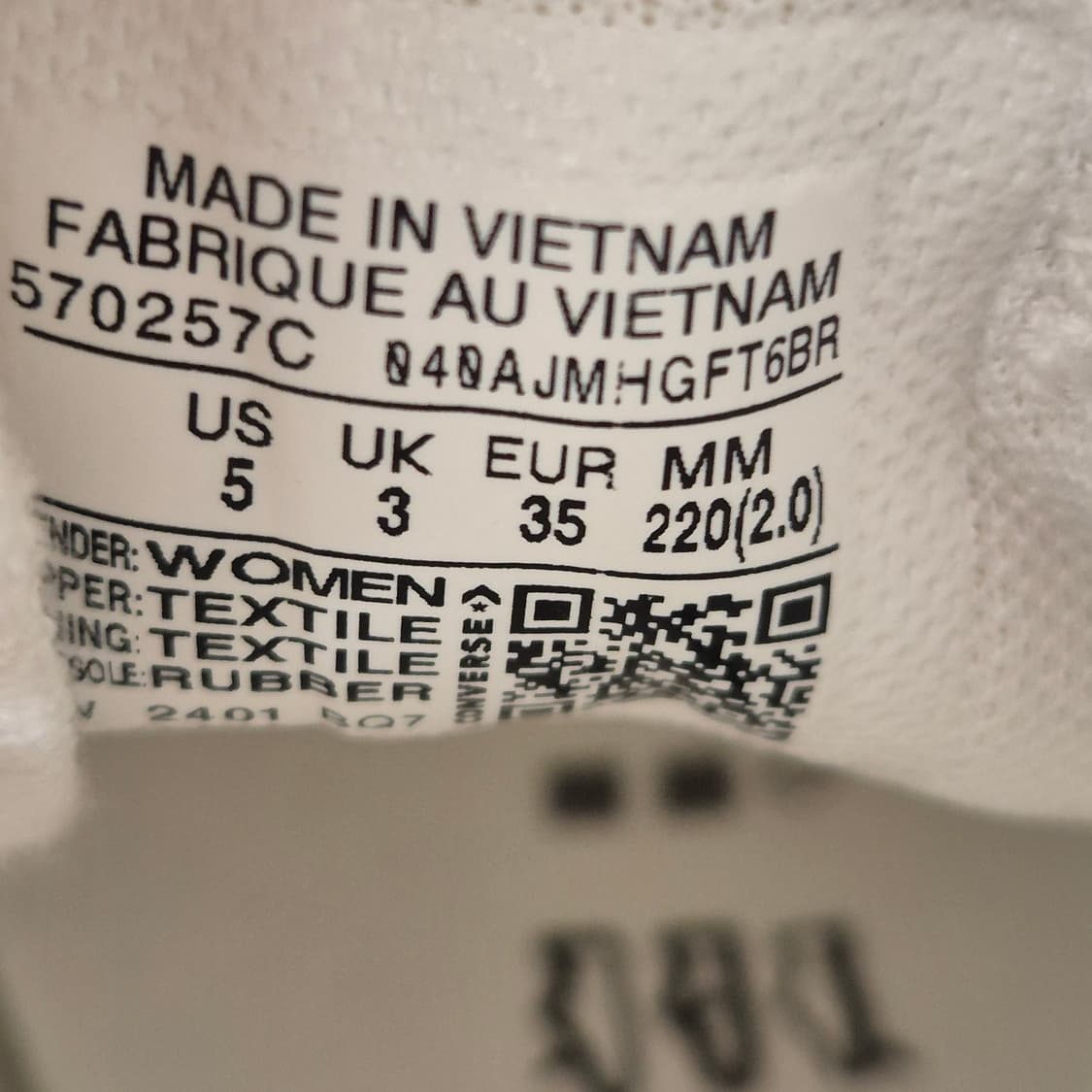 컨버스 올스타 플랫폼 흰색 운동화 220 상품이미지8